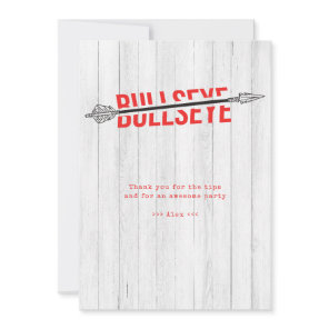 Bullseye Bow Arrow Archery Sport Birthday Thanks Thank You Card