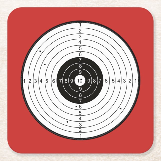 Bullseye Circle Red - Square Coaster (Front)
