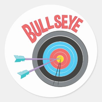 Bullseye Classic Round Sticker by Windmilldesigns at Zazzle
