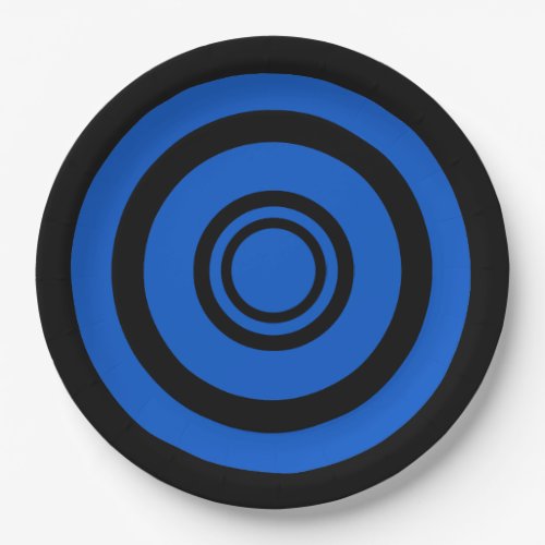 Bullseye concentric circles _ black and blue paper plates