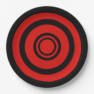 Bullseye, concentric circles - black and red paper plates
