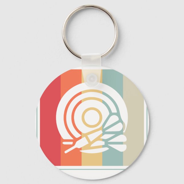 Bullseye Dart Board Dartboard Target Keychain (Front)