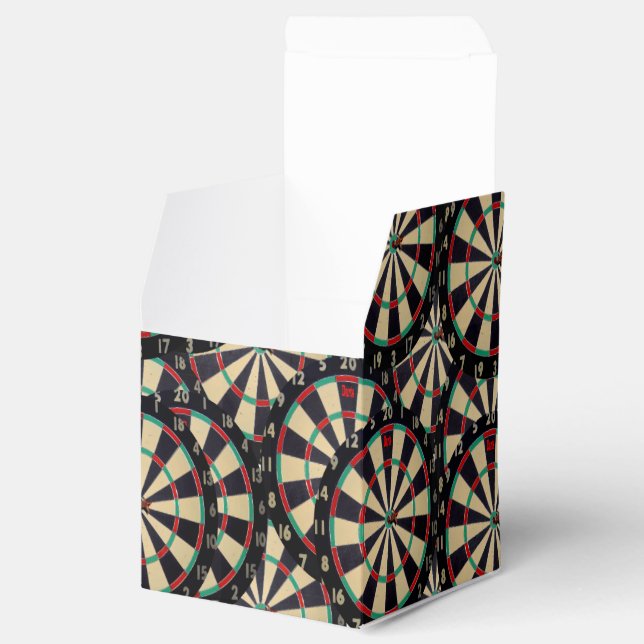 Bullseye Dartboards' Layered, Birthday Favor Boxes (Opened)