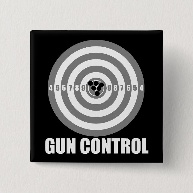 bullseye gun control pinback button (Front)