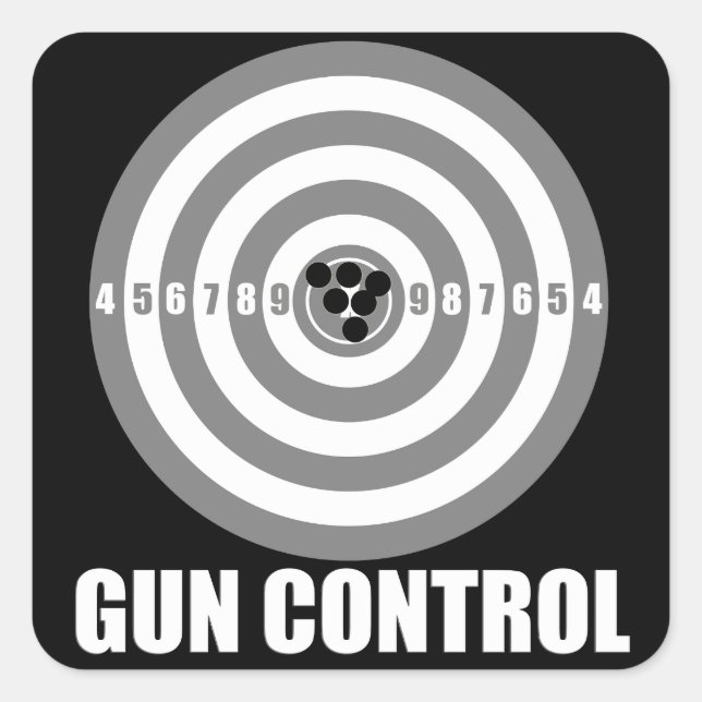 bullseye gun control square sticker (Front)