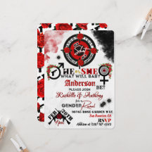 Bullseye Guns or Roses Red Black Gender Reveal