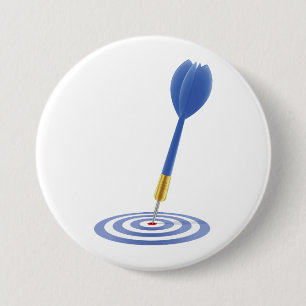 Bullseye Hit Blue Dart on Target Button