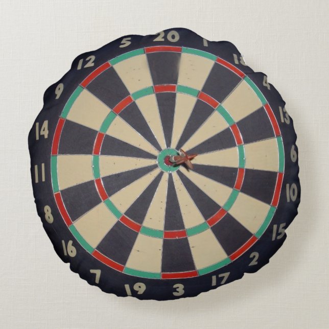 Bullseye In The Dartboard, Round Pillow (Back)