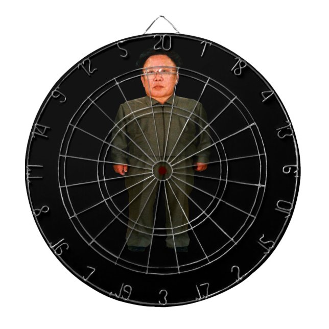 Bullseye! Kim John Il or is it Kim Jong Un?? Dartboard With Darts (Front)