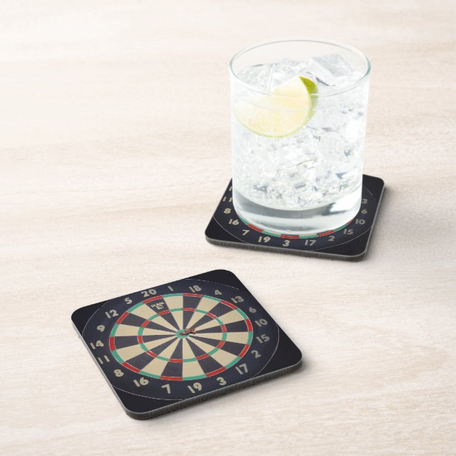 Bullseye On The Dartboard, Beverage Coaster (Right Side)