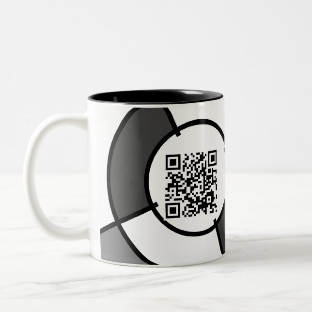 bullseye QR code Two-Tone Coffee Mug (Left)