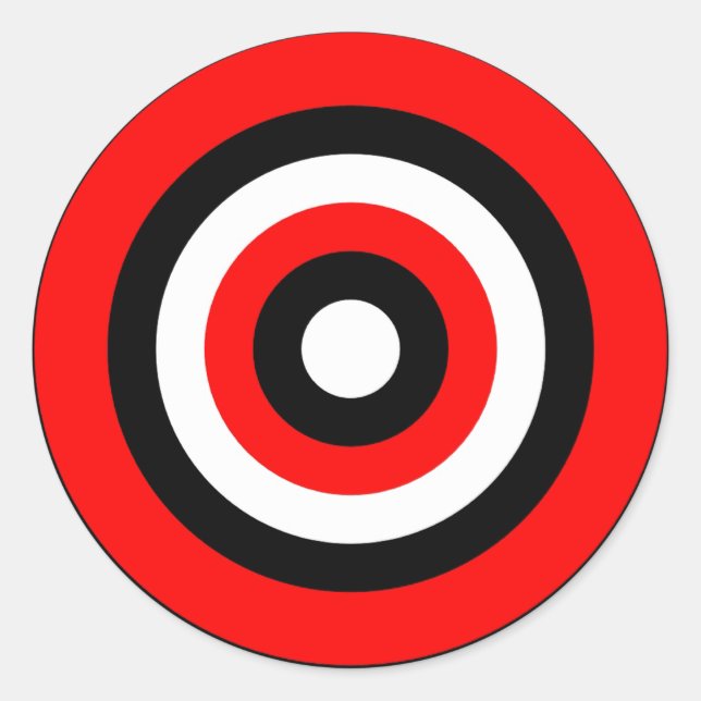 BullsEYE Red Black White Classic Round Sticker (Front)