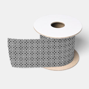 Bullseye Ribbon-Black and White Satin Ribbon