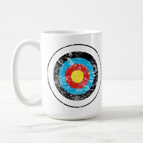 Bullseye Target Design Distressed Effect Coffee Mug