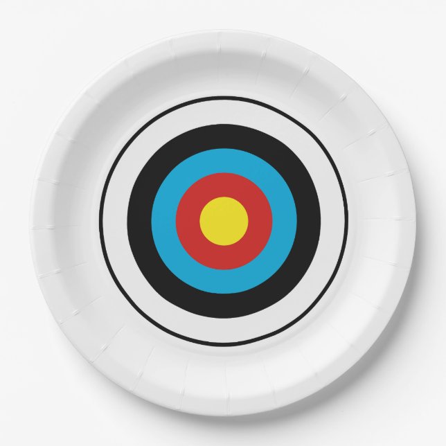 Bullseye Target Design Paper Plates (Front)