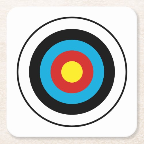 Bullseye Target Design Square Paper Coaster