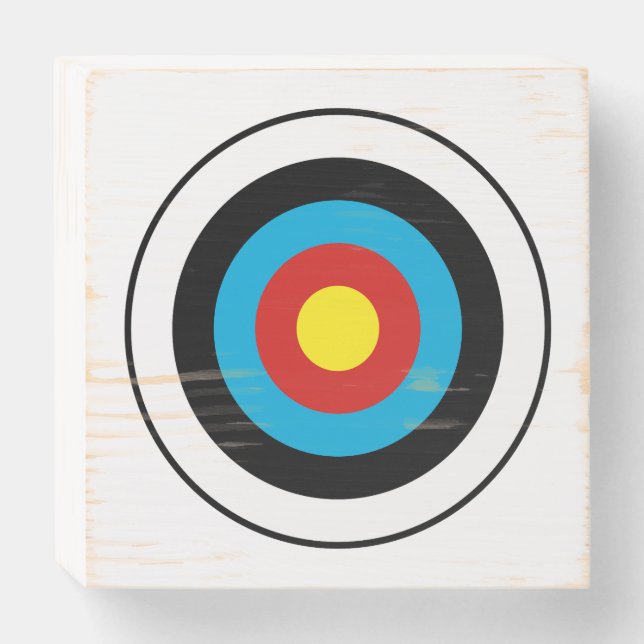 Bullseye Target Design Wooden Box Sign (Front Horizontal)