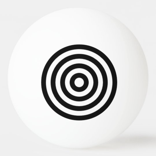 Bullseye Target Symbol Fun Black And White Circles Ping Pong Ball