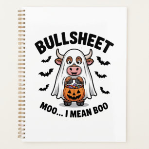 BULLSHEET Halloween Cute Cow in Ghost Planner