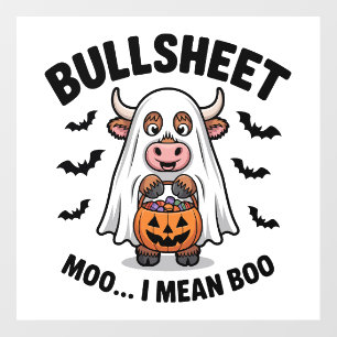 BULLSHEET Halloween Cute Cow in Ghost Wall Decal
