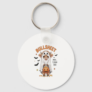 Bullsheet Highland Cow Funny Ghost Keychain
