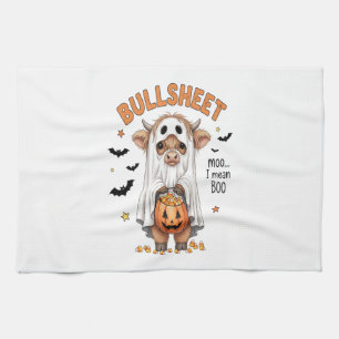 Bullsheet Highland Cow Funny Ghost Kitchen Towel
