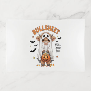 Bullsheet Highland Cow Funny Ghost Trinket Tray