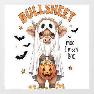 Bullsheet Highland Cow Funny Ghost Wall Decal