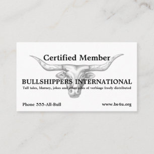 Bullshippers International membership Business Card