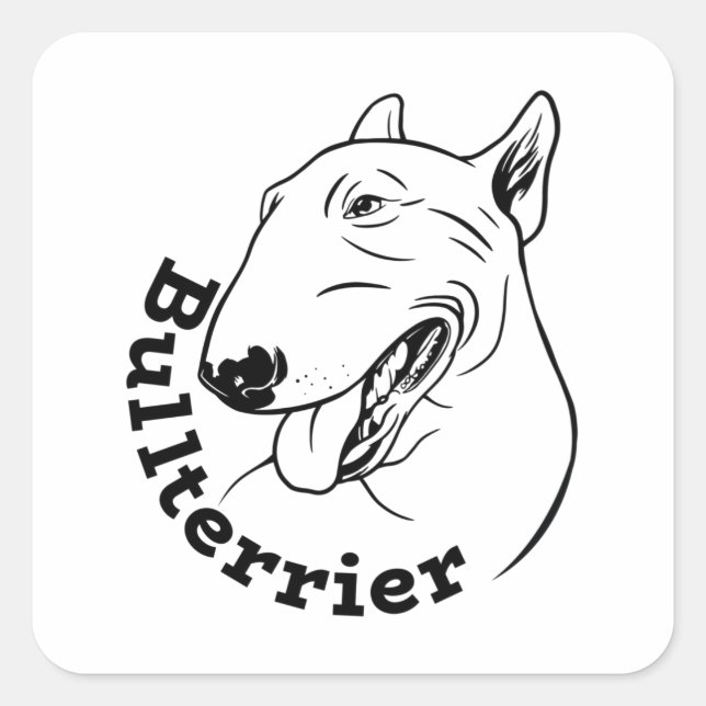 Bullterrier Dog Lover Gift Canine Owner Square Sticker (Front)