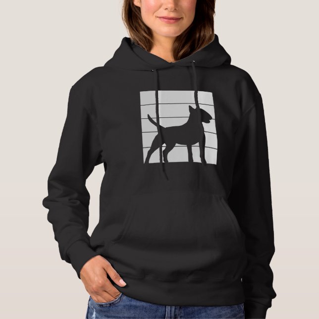 Bullterrier Silhouette Retro Vintage Hoodie (Front)