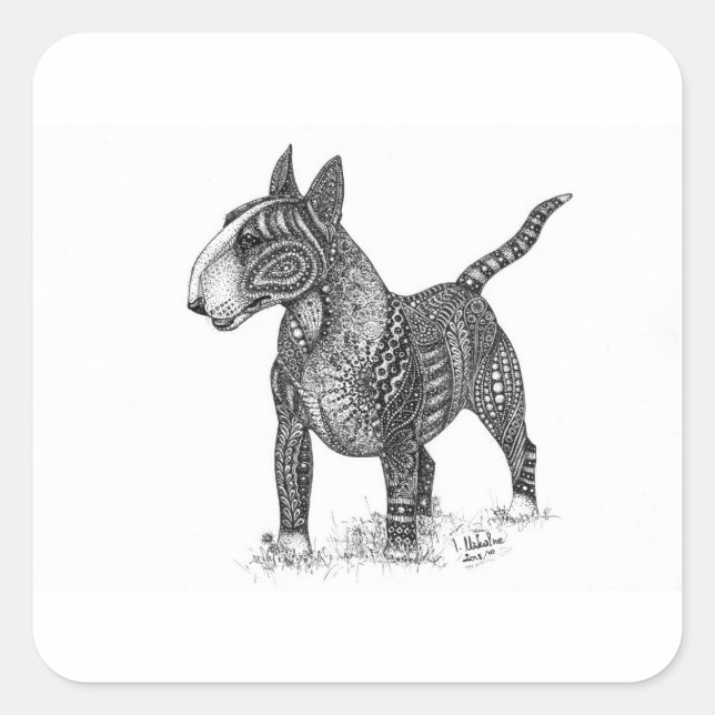 Bullterrier Square Sticker (Front)
