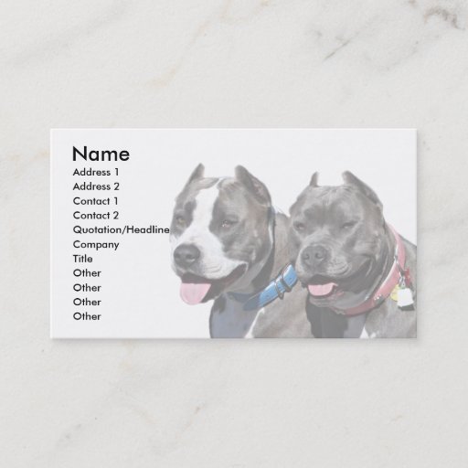 Customizable Bully Breed Pitbull Dog Animals Business Cards