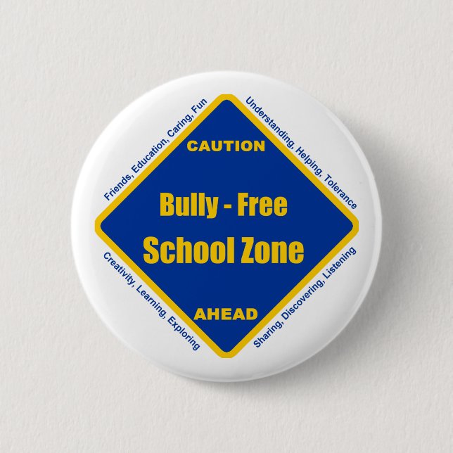 Bully - Free School Zone Pinback Button (Front)