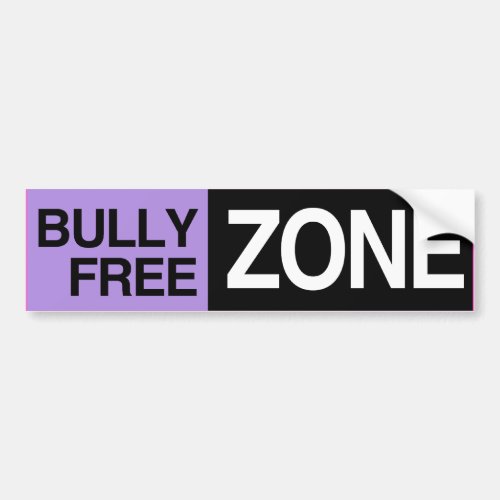 BULLY FREE ZONE _png Bumper Sticker