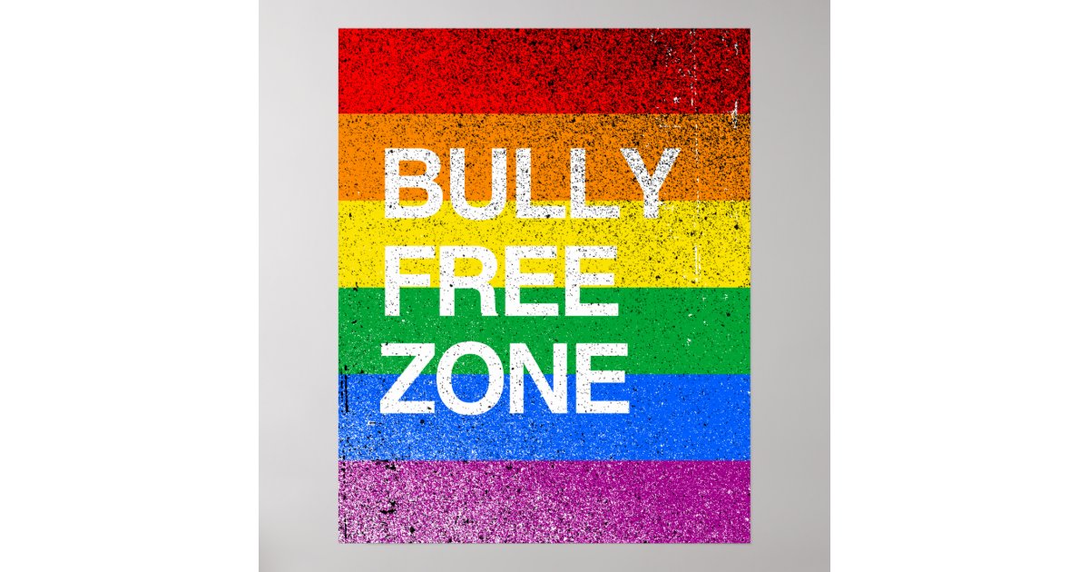 BULLY FREE ZONE -.png Poster | Zazzle
