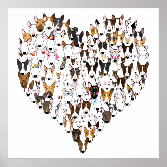 Bully Love  english bull terrier love heart Poster (Front)