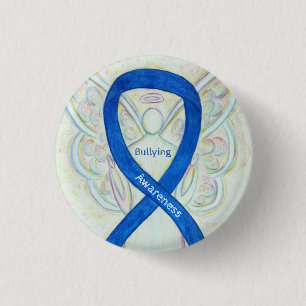 Bullying Awareness Angel Blue Ribbon Pin