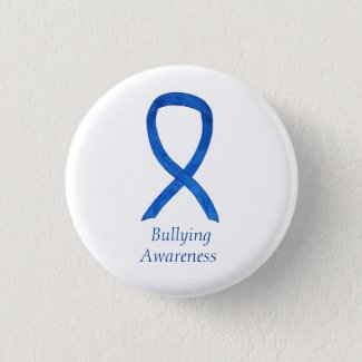 Bullying Awareness Blue Ribbon Custom Pin