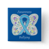 Bullying Awareness Butterfly Blue Ribbon Pin