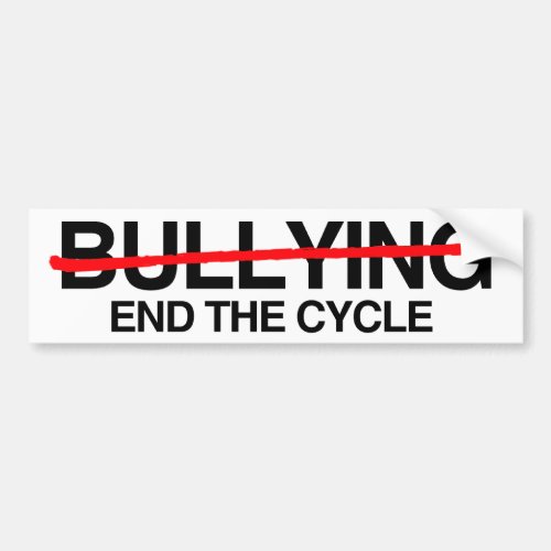 BULLYING END THE CYCLE _png Bumper Sticker