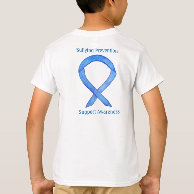 Bullying Prevention Awareness Ribbon Custom TShirt (Back)