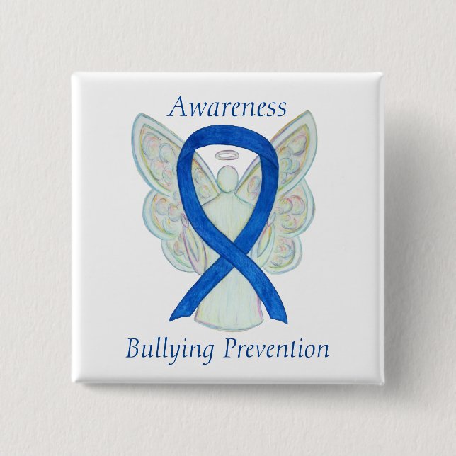 Bullying Prevention Awareness Ribbon Pin Buttons (Front)