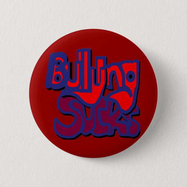 Bullying Sucks Round Button (Front)