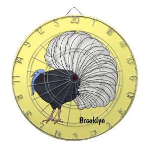 Bulwer's pheasant bird cartoon illustration dart board