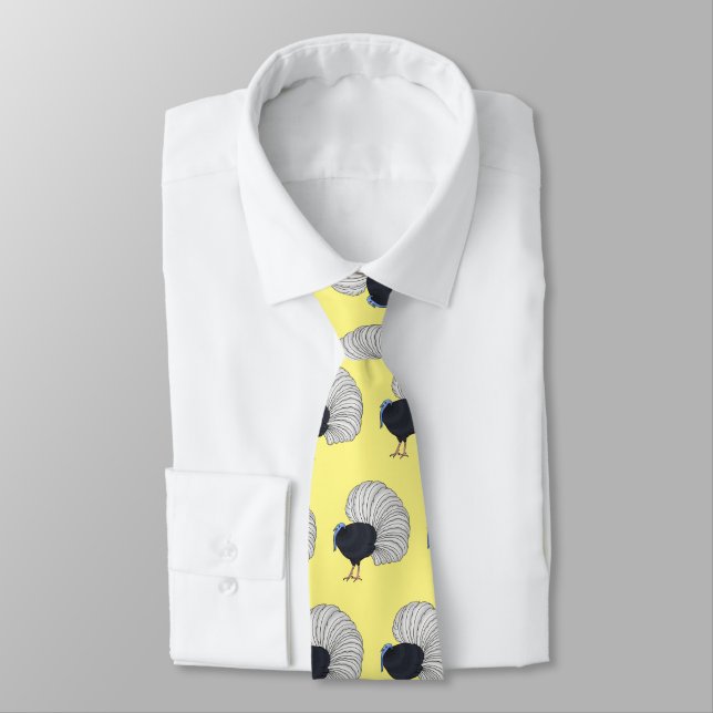 Bulwer's pheasant bird cartoon illustration  neck tie (Tied)