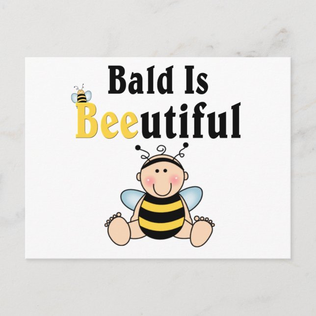Bumble Baby Bee Bald is Beautiful Postcard (Front)