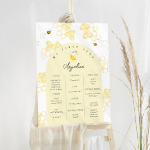 Bumble bee 1st bee day party milestone foam board