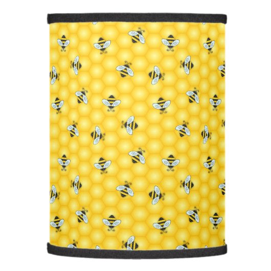 Bumble Bee and Honeycomb Pattern Lamp Shade (Left)
