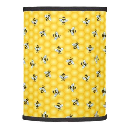 Bumble Bee and Honeycomb Pattern Lamp Shade (Right)